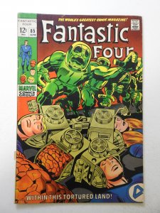 Fantastic Four #85 (1969) VG+ Cond cover detached bottom staple, moisture stain