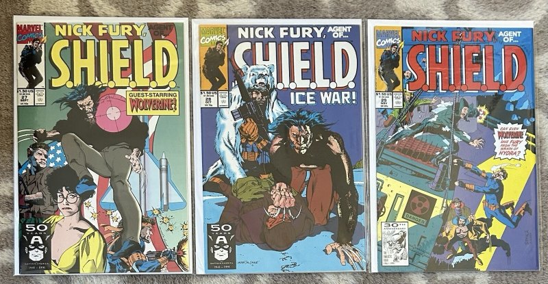Nick Fury, Agent Of Shield #27,28,29 NM Lot Wolverine Appearance 1989