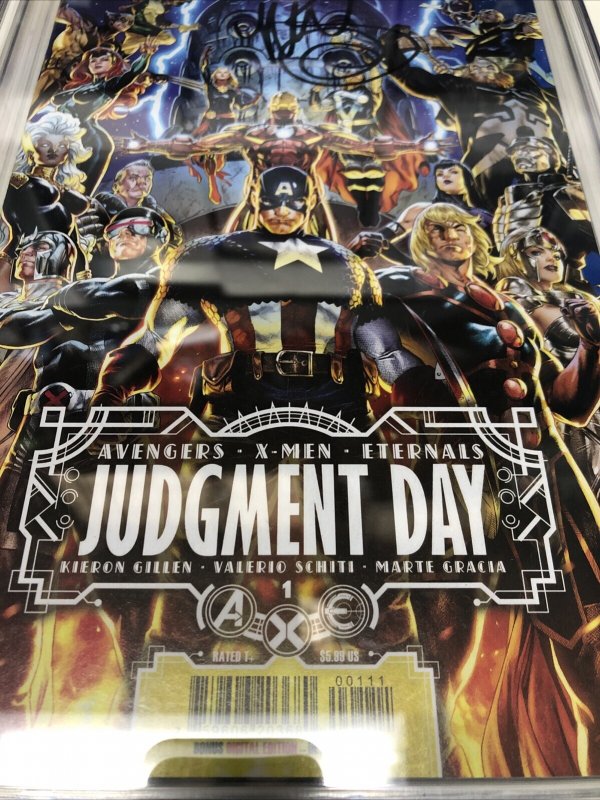 AXE Judgment Day (2022) # 1 (CGC SS 9.8) Signed Mark Brooks • Avengers x-Men