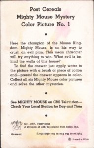 Mighty Mouse Mystery Color Picture #1  1957 - Post Cereals  -VG - Comic Book