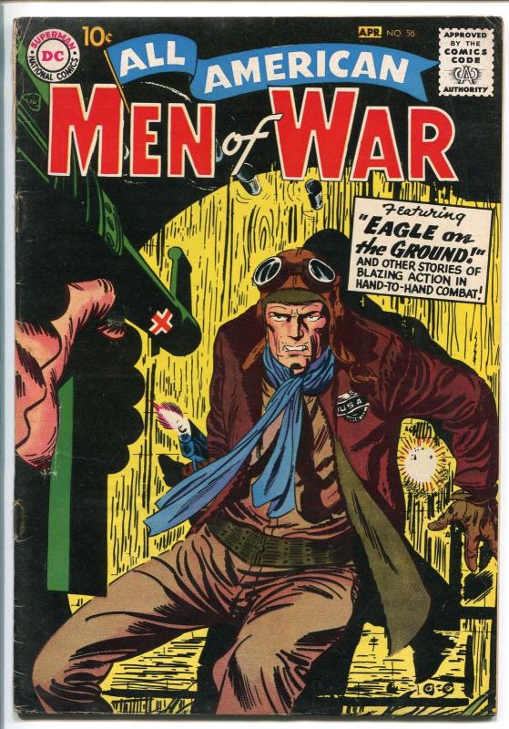 ALL-AMERICAN MEN OF WAR #56-1958-WWII-DC-SILVER AGE-AIR FORCE-FROGMAN-KUBERT-fn-