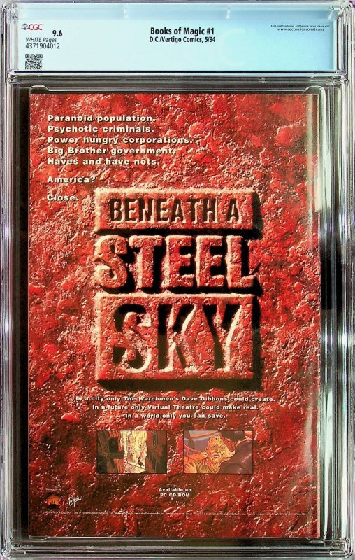 The Books of Magic #1 (1994) - CGC 9.6 - Cert#4371904012