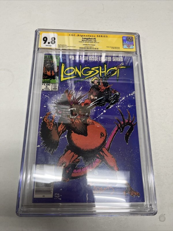 Longshot (1986) #5 (CGC SS 9.8) CPV Canadian | Signed Arthur Adams ! Census 2