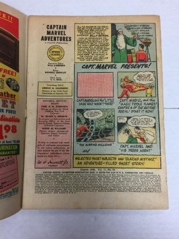 Captain Marvel Adventures 64 5.5 Fine- Fn-