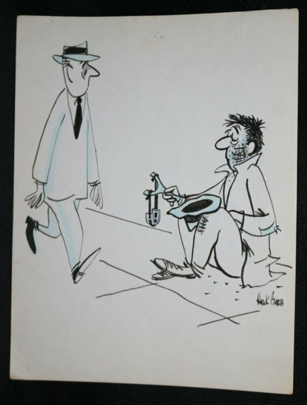 Homeless Man Gag - Signed art by Hank Baeb