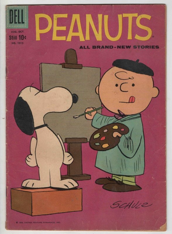 Four Color #1015 VINTAGE 1959 Dell Comics Peanuts Snoopy Charlie Brown