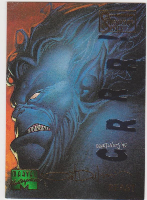 1995 Marvel Masterpieces Emotion Signature Series #7 Beast Dave Devries