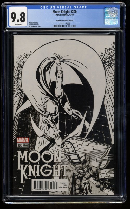 Moon Knight #200 CGC NM/M 9.8 1:1000 Remastered Sketch Variant!