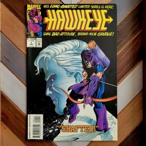 HAWKEYE #1 VF/NM (Marvel 1993) 1st app ROVER Premiere issue Ltd series Shafted