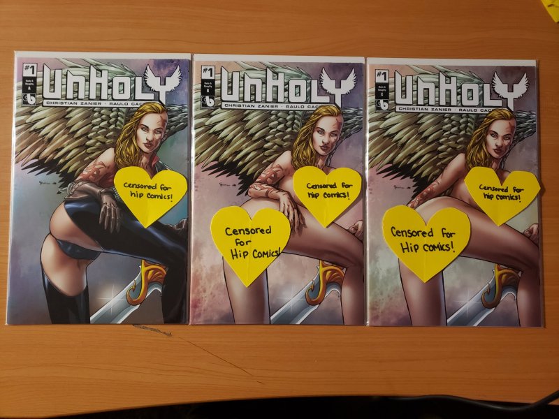 *RARE* Unholy #1 Nude & Naughty A B C Variant Cover Set!