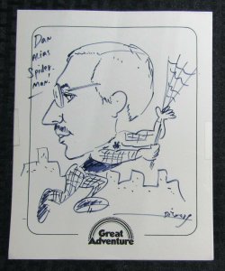 SPIDER-MAN Caricature by Unknown 8x10 FN+ 6.5 Signed / Great Adventure