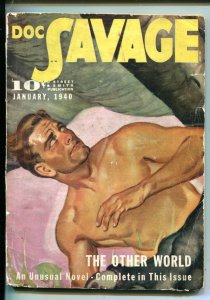 Doc Savage Pulp January 1940- The Other World- Bill Barnes G/VG