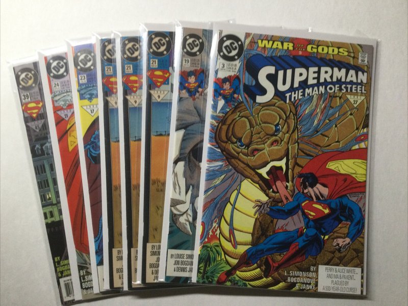 Superman The Man Of Steel 3 19 21 23 24 39 Lot Run Set Very Fine 8.0 Dc Comics