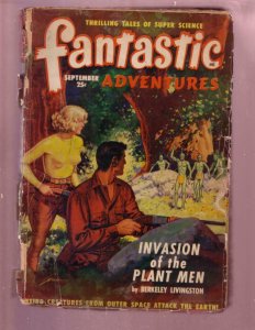 FANTASTIC ADVENTURES-SEPT 1949-ALIEN INVASION PULP FUN FR