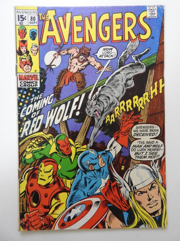 The Avengers #80 (1970) VG Condition! First appearance of Red Wolf!