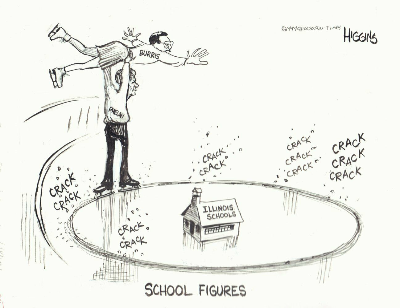 Illinois School Figure Skating Chicago SunTimes Newspaper art by Jack