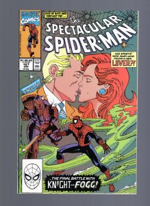 Spectacular Spider-Man #167 - Final Battle with Knight and Fogg. (9.2) 1990