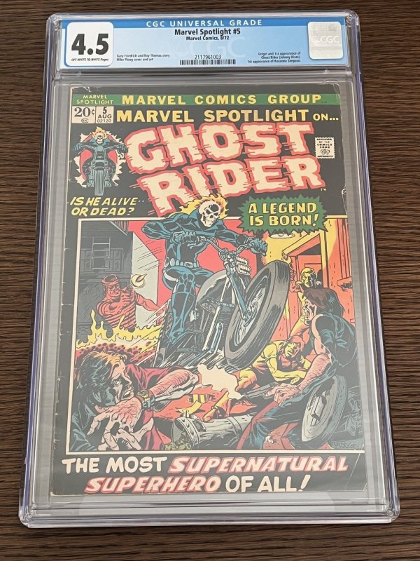 Marvel Spotlight #5 (1972). 1st app/Origin Ghost Rider. CGC 4.5. | Comic  Books - Modern Age, Marvel, Ghost Rider, Superhero