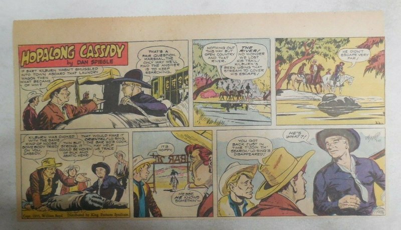 Hopalong Cassidy Sunday Page by Dan Spiegle from 7/10/1955 Size: 7.5 x 15 inches