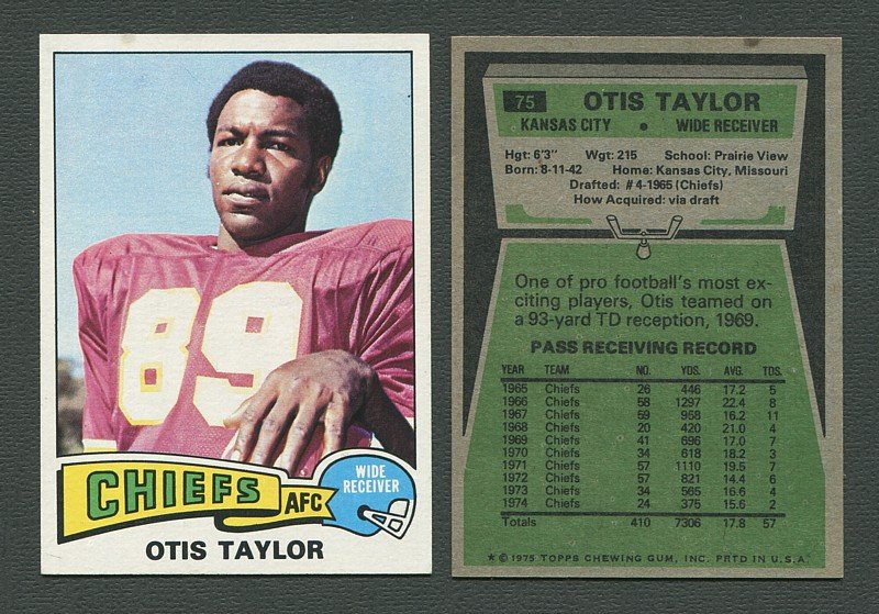 1975 Topps Football /  Otis Taylor #75  /  NM-MT