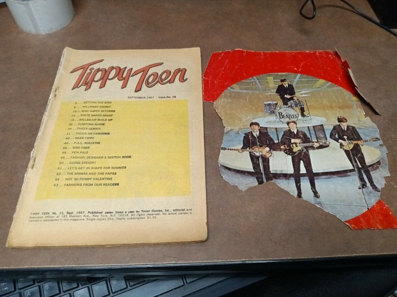 Tippy Teen #15-1967-Tower Comics Mamas and Papas extra Beatles pinup silver age