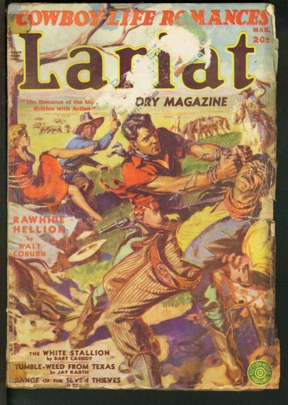 LARIAT-1941 MAR-FICTION HOUSE PULP-VIOLENT COVER G