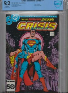 CRISIS ON INFINITE EARTHS #7 CGC 9.2 WHITE DC 10/85 / DIRECT EDITION  /