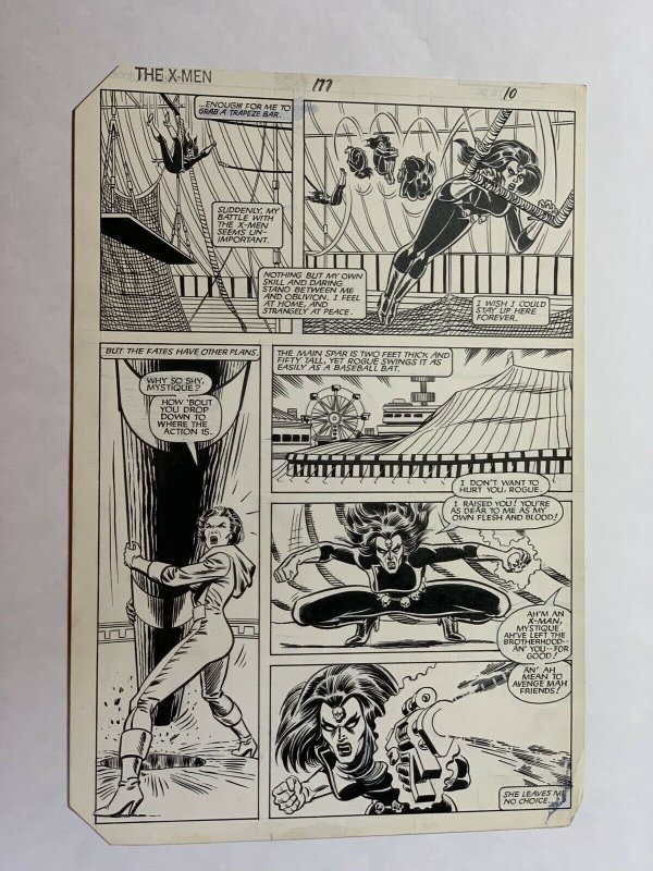 Uncanny X-men 177 Pg. 10 John Romita + Jr. Original Art Rogue Mystique Fight 