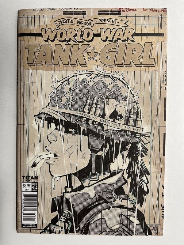 Tank Girl World War Tank Girl #4 NM- 9.2 Brett Parson Variant Cover 