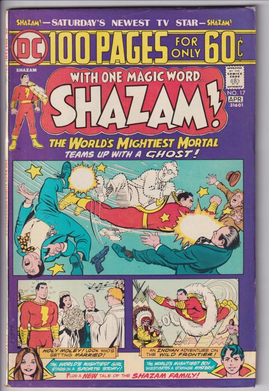 SHAZAM #17 (Apr 1975) Solid VGF 5.0, light yllg to white paper.