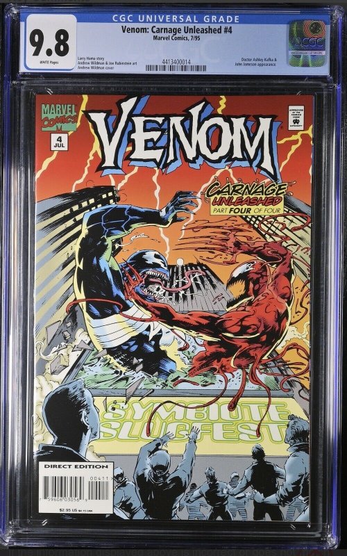 Venom: Carnage Unleashed #4 CGC 9.8 WHITE Pgs Hama, Wildman, Rubinstein 1995 MCU