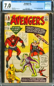The Avengers #2 (1963) CGC Graded 7.0 - 2nd Issue, Hulk Leaves