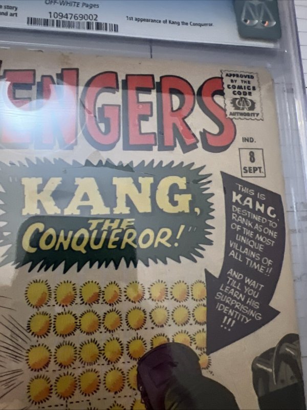 Avengers #8 -CGC 4.0- Has Some Scratches On Case - 1st Kang The Conqueror