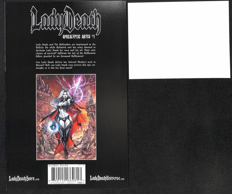 Lady Death Apocalyptic Abyss #1 VF/NM 9.0 Signed by Brian Pulido with COA!!
