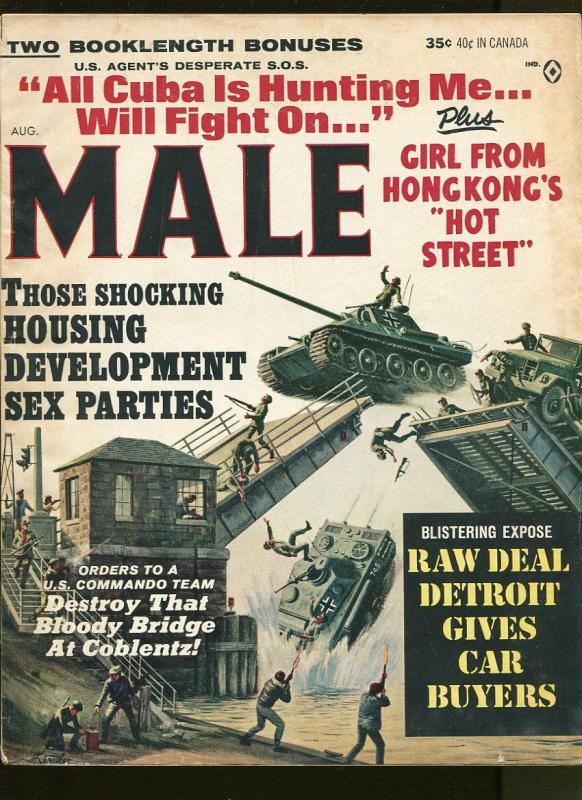 MALE MAGAZINE AUGUST 1964-HONG KONG GIRLS-CHEESECAKE- VG+