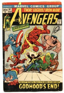 AVENGERS #97-comic book-Captain America-Human Torch-1972