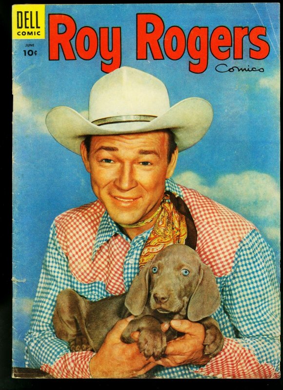 Roy Rogers #90 1955- Dell Western- Puppy photo cover- VG