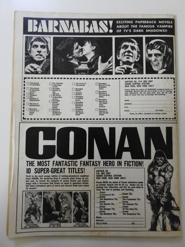 Vampirella #10 (1971) GD/VG Condition 1 1/2 in cumulative spine split