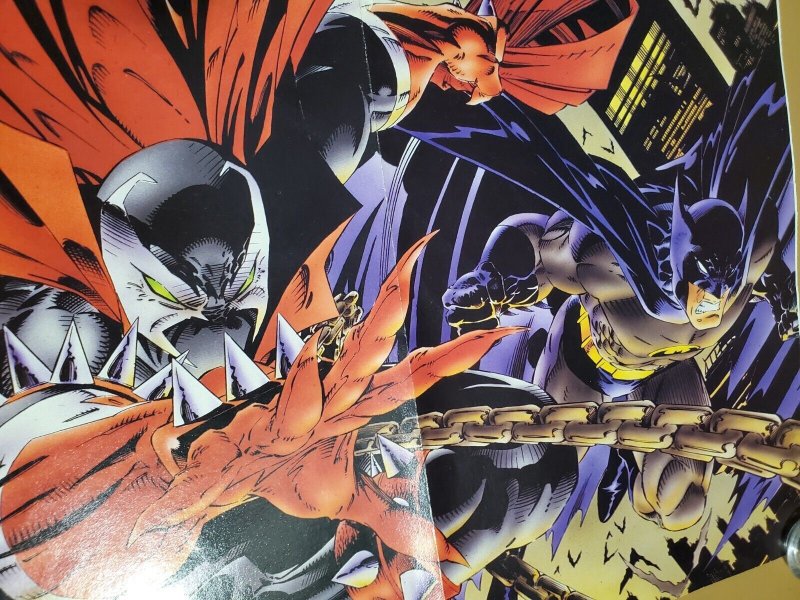 comic poster Spawn Vs versus Batman poster and interview with both IMAGE D.C.  