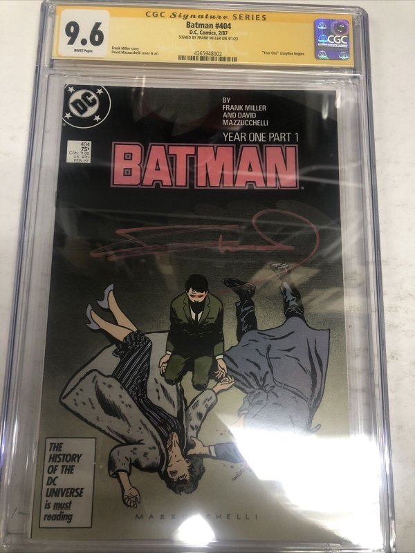 Batman (1987) #404 (CGC 9.6 SS) Signed Frank Miller Year One Story Begins !