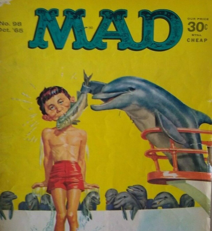 MAD Magazine Oct 1965 Issue No 98 Flipper Dolphin TV Show Lord Jim Movie Spoof 