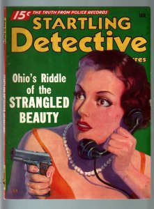 STARTLING DETECTIVE ADVENTURES PULP-JAN 1936-MYSTERY OF THE SEVERED LEGS-- VF