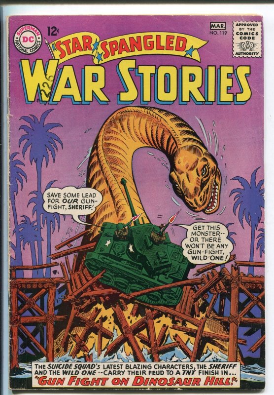 STAR SPANGLED WAR #119 1965-DC-DINOSAUR-SCI-FI-WWII-vg+