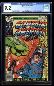 Captain America #230 CGC NM- 9.2 Off White to White Then Came... The Hulk!