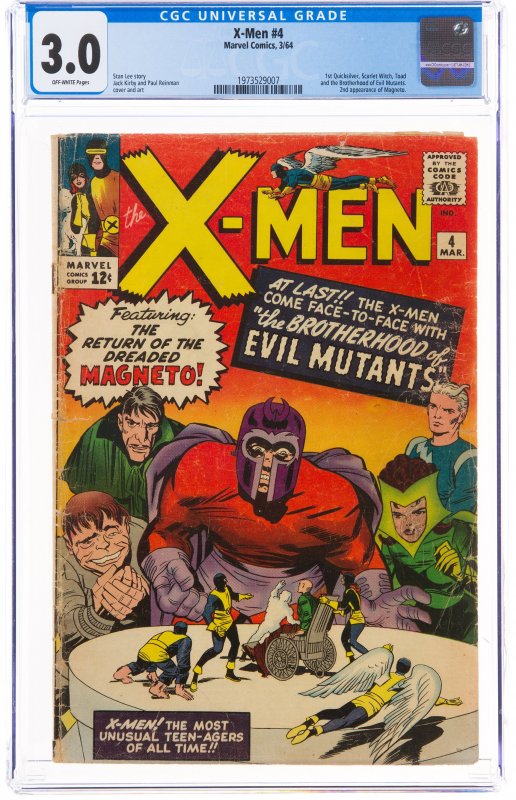 X-Men #4 (Marvel, 1964) CGC Graded 3.0 The second appearance of Magneto, and ...