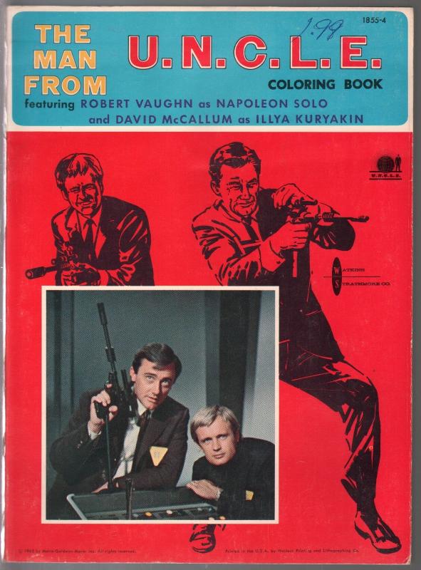 Man From U.N.C.L.E. Coloring Book #1855-4-Robert Vauvhn-David McCallum-FN-