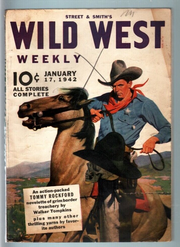 WILD WEST WEEKLY 1/17/1942-WESTERN PULP-STREET & SMITH FN