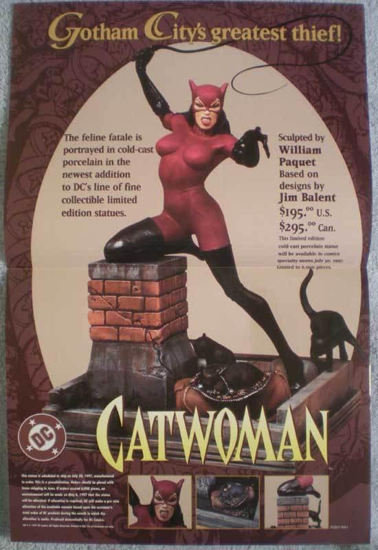 CATWOMAN STATUE Promo poster, 11x17,  1997, Unused, more Promos in store