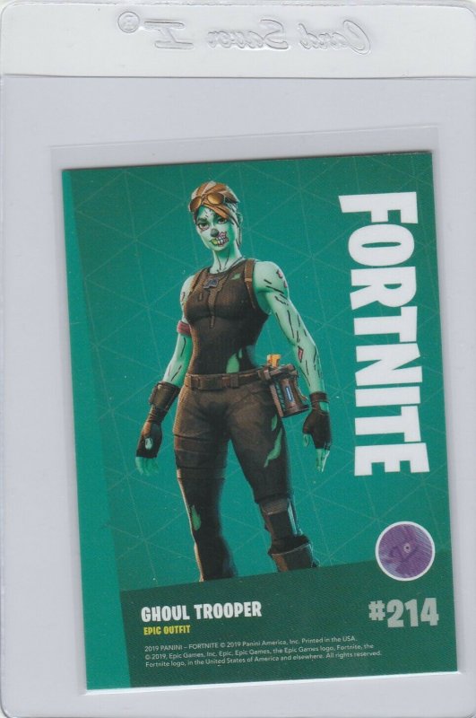 Fortnite Ghoul Trooper 214 Epic Outfit Panini 2019 trading card series 1