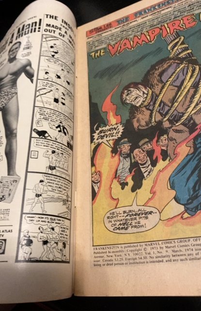 The Frankenstein Monster #9 (1974)vs Dracula key story
